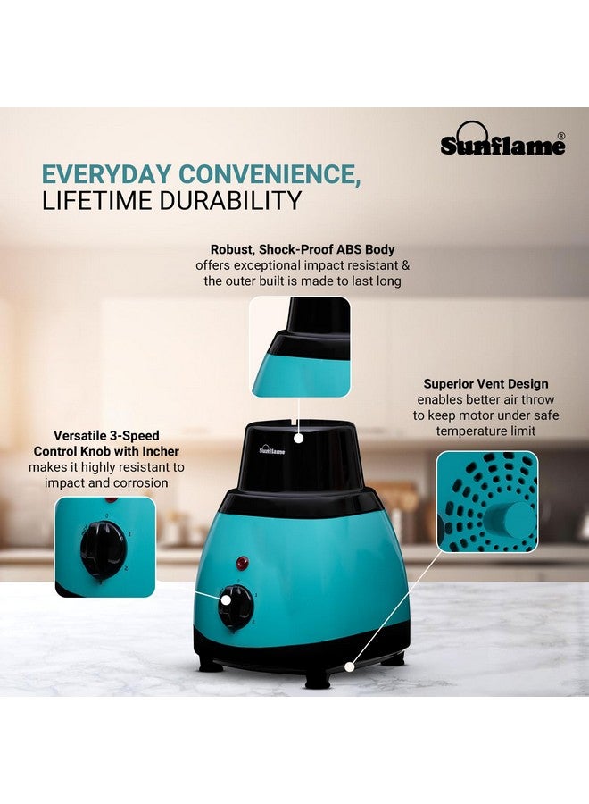 Sunflame MG50 Mixer Grinder | Powerful 500W Motor | Easy-to-Clean Removable Blades | 3 Multi-Utility Jars | 3 Speed Settings | Compact Size | Leak-Proof Lids | Two-Year Coverage - Image 5
