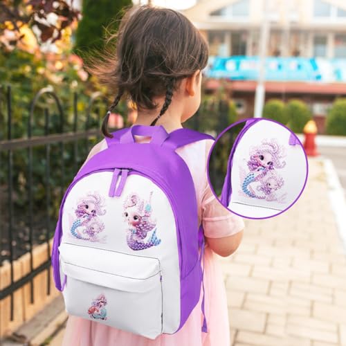 PATPAT® Kawaii Diamond Art Stickers,12 Pcs Purple Mermaid Princess Gem Art Diamond Art Art Stickers Kits - Image 5