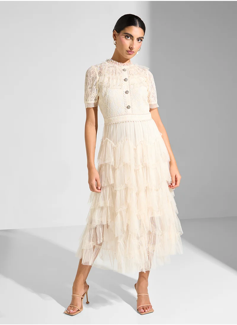Ella Limited Edition Layered Dress With Lace Trim