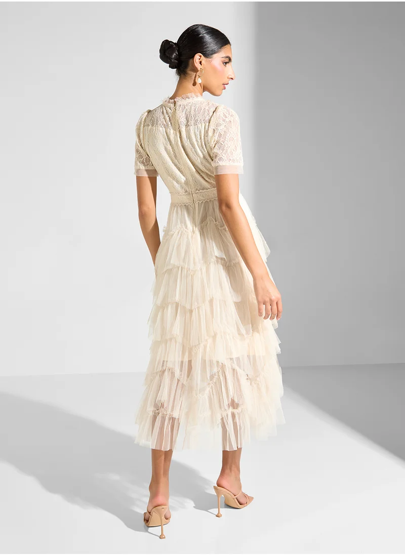 Ella Limited Edition Layered Dress With Lace Trim