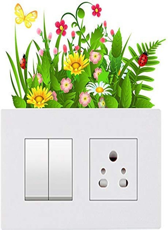 Techgifti ملصقات جدارية لغرفة الأطفال من Techgifti™، بتصميم عشب وزهور، تُستخدم كلوحة مفاتيح أو كزينة جدارية أو ملصقات للثلاجة، عبوة من 8 قطع. - Image 3