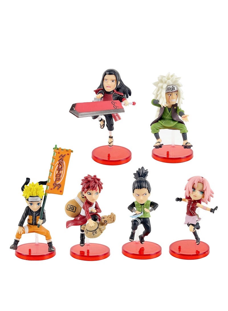 Q-version Naruto Figurines Series: 6-Piece Set Including Naruto, Hashirama Senju, Kakashi, Gaara, Jiraiya, and More - Image 1