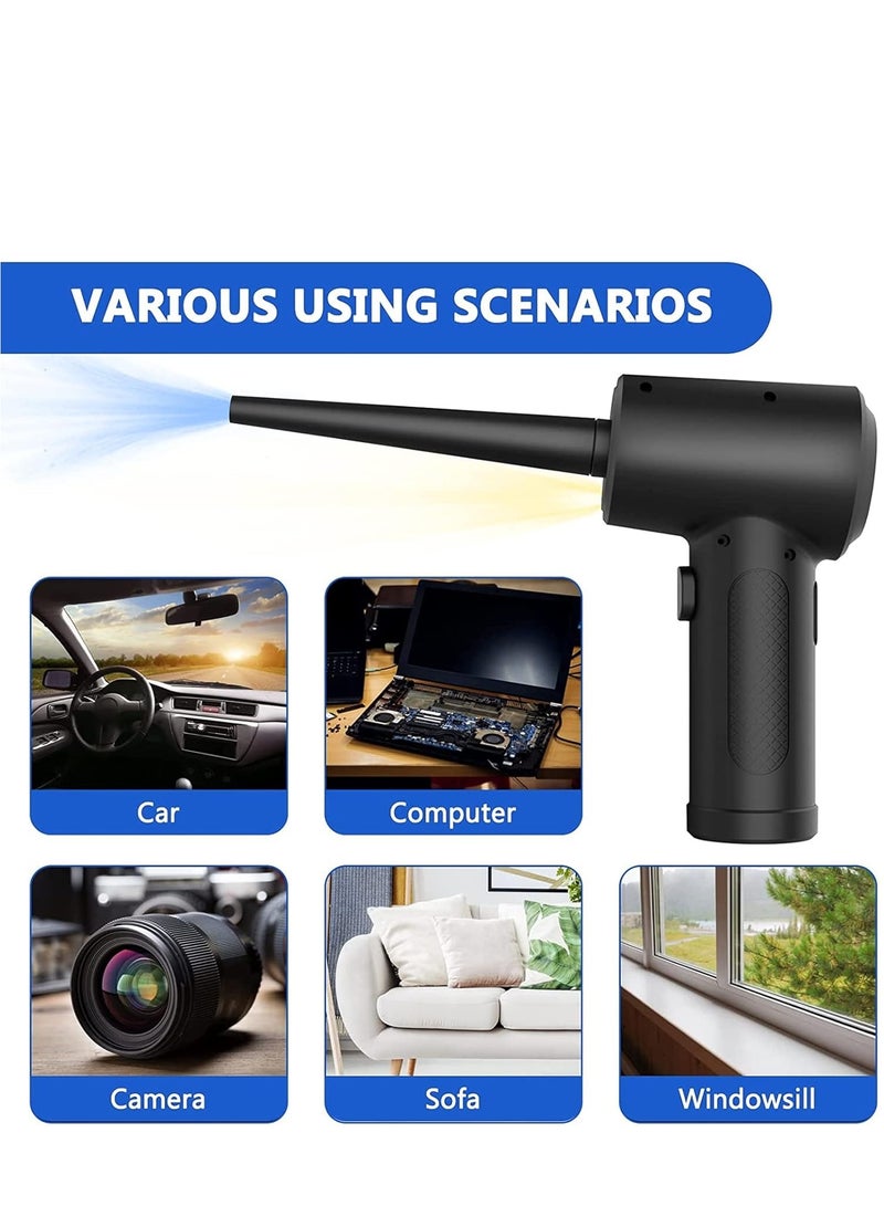 أيه بي جي منفاخ هواء مضغوط | منفاخ هواء لاسلكي عالي الطاقة بسرعة 51000 دورة في الدقيقة وبطارية 6000 مللي أمبير – منظف غبار محمول وقابل لإعادة الشحن للإلكترونيات وداخل السيارات والمنزل - Image 4