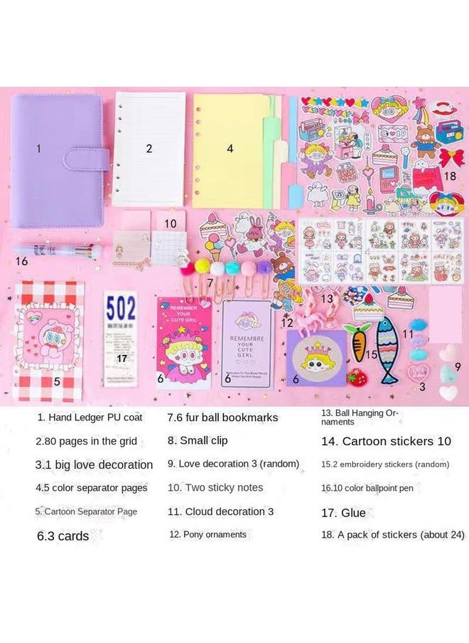 Bluejw Hand Account Book Suit Gift Box Hand Account Material Gift Bag Full Set Of Tools Cute Girl Heart Loose-leaf Hand Account Notebook  - Image 1