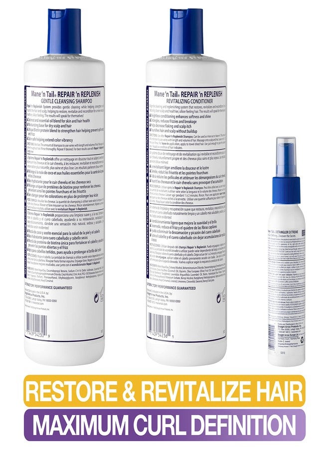 Mane 'n Tail Mane ’n Tail Repair ’n Replenish Shampoo & Conditioner (15.2 oz Each) + Extreme Detangler (3.4 oz) - Sulfate-Free, Curl Defining & Nourishing System for Natural & Curly Hair - Image 4