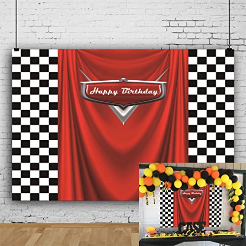 RUYI Car Backdrop for Boy Party Racing Competition Photography Background 6x5FT Car Racing Theme Birthday Decoration Supplies - Image 2