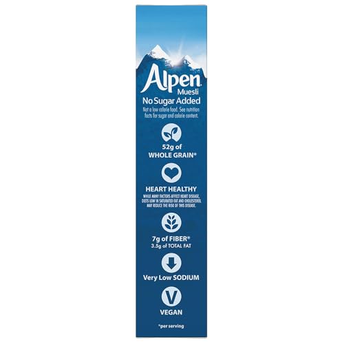 Alpen Muesli No Sugar Added Cereal, Heart Healthy Cereal with Wheat Flakes, Rolled Oats, Nuts and Raisins, Non-GMO Project Verified, 14 OZ Box (Pack of 6) - Image 5
