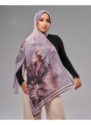 Printed Soft Chiffon Crepe Hijab Scarf for Women – Lightweight Long Muslim Headscarf (9)