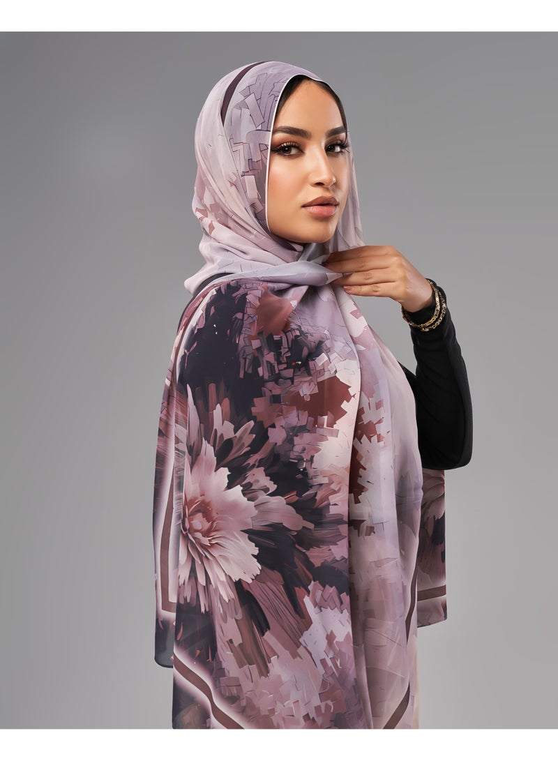 Lavezzi Printed Soft Chiffon Crepe Hijab Scarf for Women – Lightweight Long Muslim Headscarf (9) - Image 4