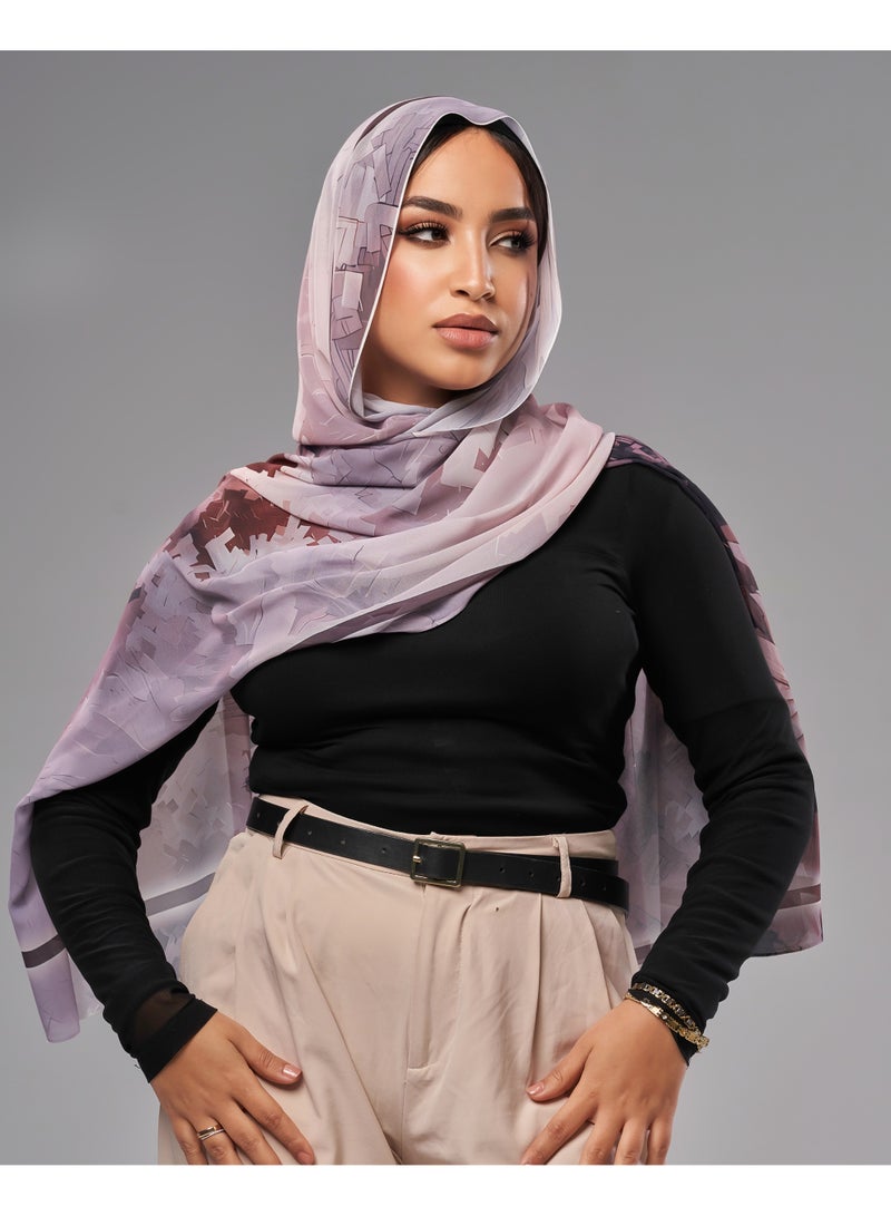 Lavezzi Printed Soft Chiffon Crepe Hijab Scarf for Women – Lightweight Long Muslim Headscarf (9) - Image 2