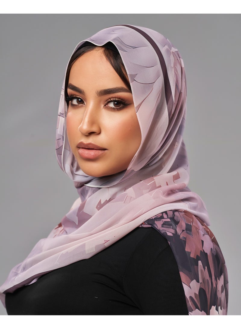 Lavezzi Printed Soft Chiffon Crepe Hijab Scarf for Women – Lightweight Long Muslim Headscarf (9) - Image 3
