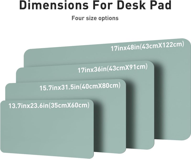 Aothia Leather Desk Pad - Mouse Pad, Non-Slip, Waterproof for Office and Home (91cm*43cm, Light Blue) - Image 3
