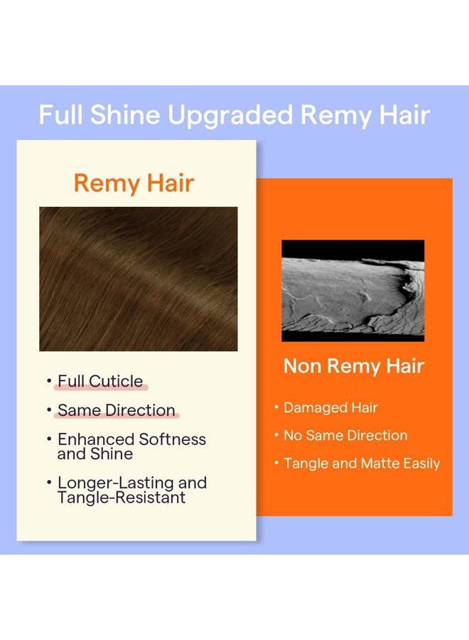 Full Shine 10" 9 قطع لون #4 100 جرام وصلات شعر قابلة للتثبيت للشعر القصير رأس كامل من شعر حقيقي - Image 5