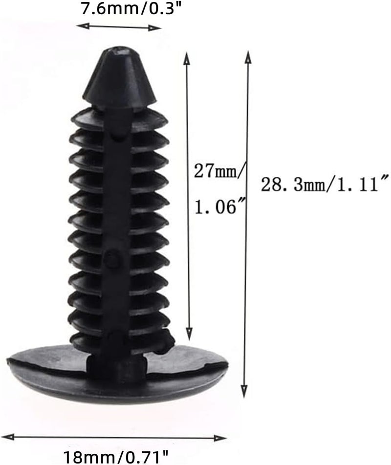 Dophee 50Pcs Black Screw Fastener Rivet Retainers Hood Insulation Push Pin Plastic Clip Well-engineered versatile build - Image 2