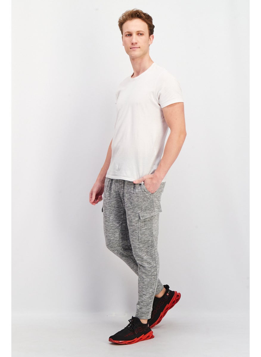 90 Degree By Reflex Men Sportswear Fit Drawstring Jogger Sweat Pants, Light /Grey Heather  - Image 2