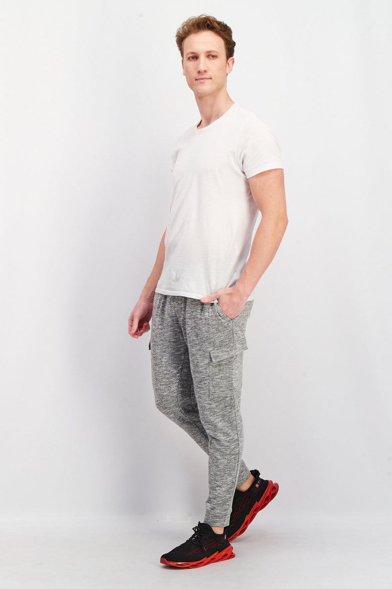 90 Degree By Reflex سروال رياضي للرجال مع حبل سحب، رمادي فاتح / رمادي مختلط - Image 2