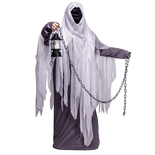 DSplay Unisex Ghost Costume Adult Hood Robe for Halloween Party - Image 3