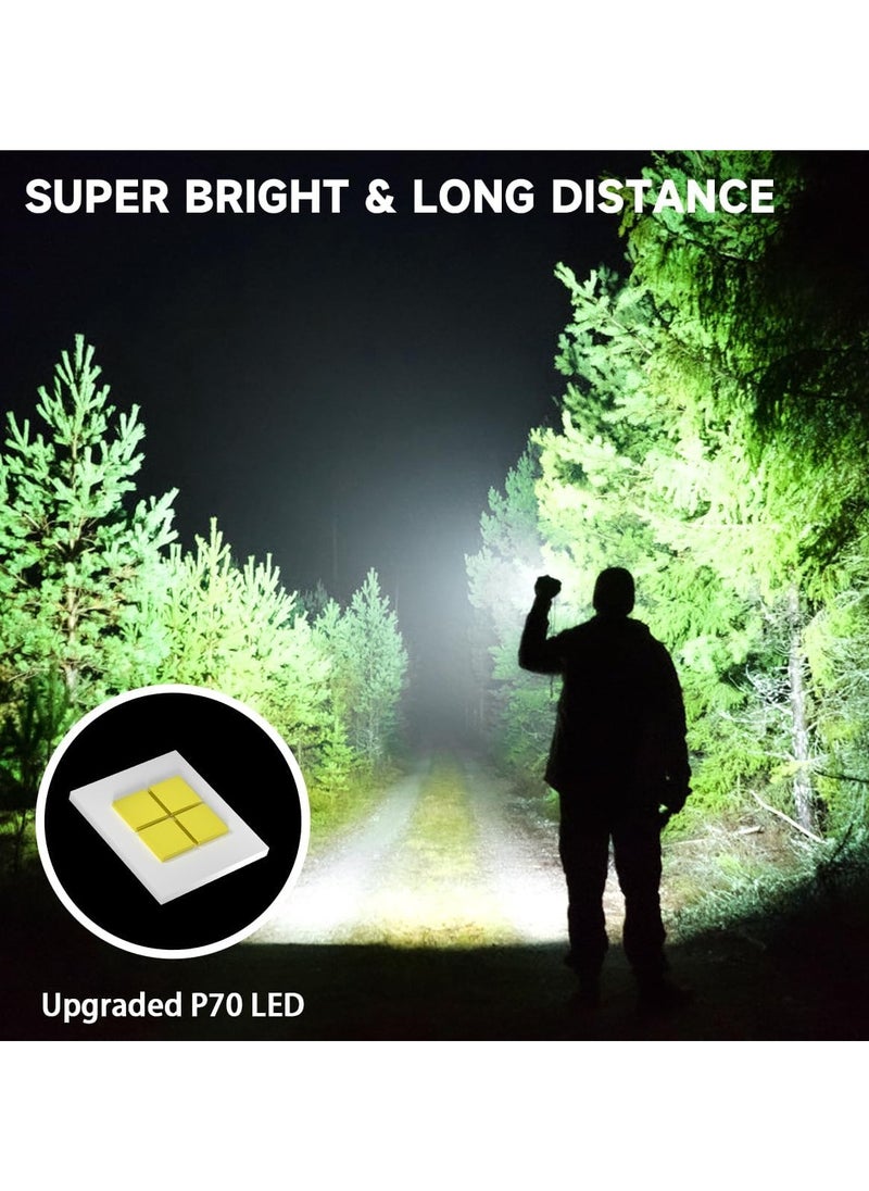 NextWave - Rechargeable Flashlights High Lumens Powerful Tactical Flashlights 5 Modes LED Flashlight Adjustable Brightest Flashlight Waterproof Handheld Flash Light for Emergencies Camping Hiking - Image 1