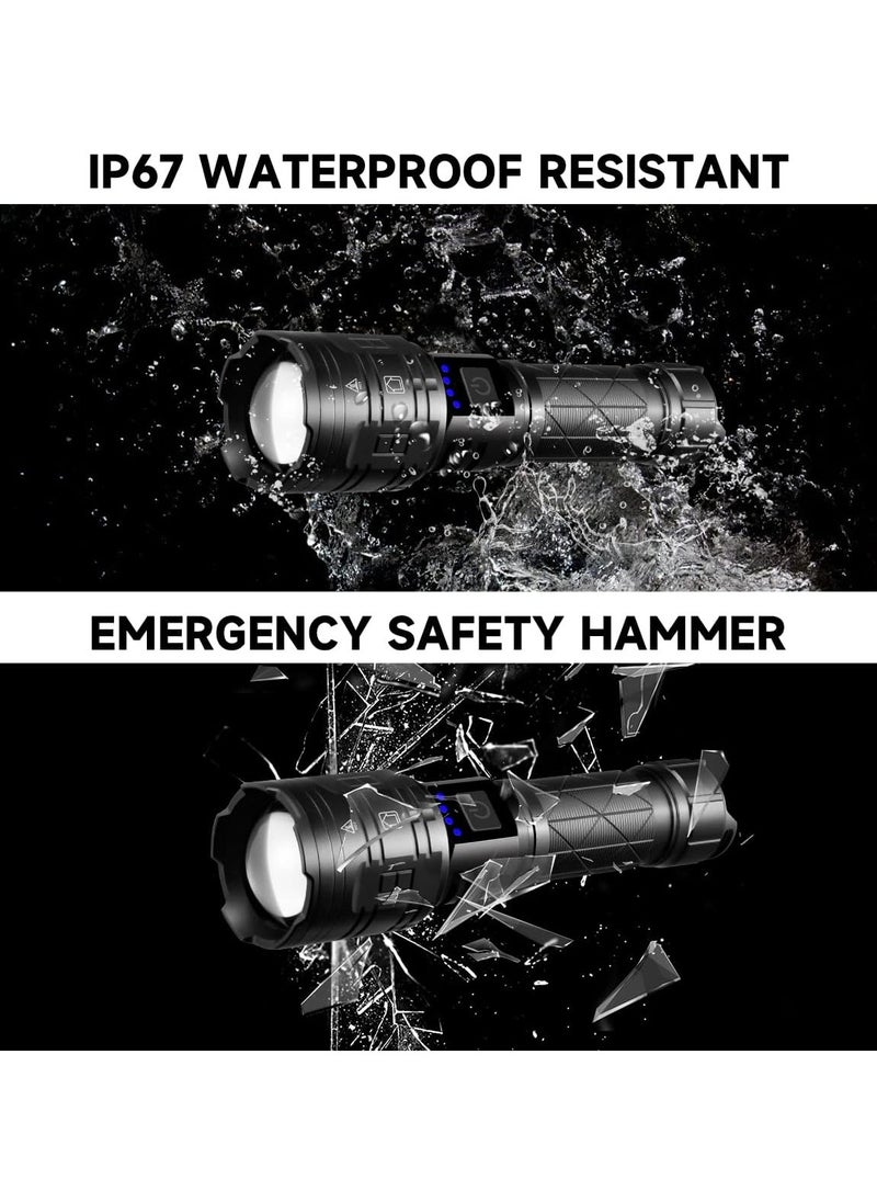 NextWave - Rechargeable Flashlights High Lumens Powerful Tactical Flashlights 5 Modes LED Flashlight Adjustable Brightest Flashlight Waterproof Handheld Flash Light for Emergencies Camping Hiking - Image 1