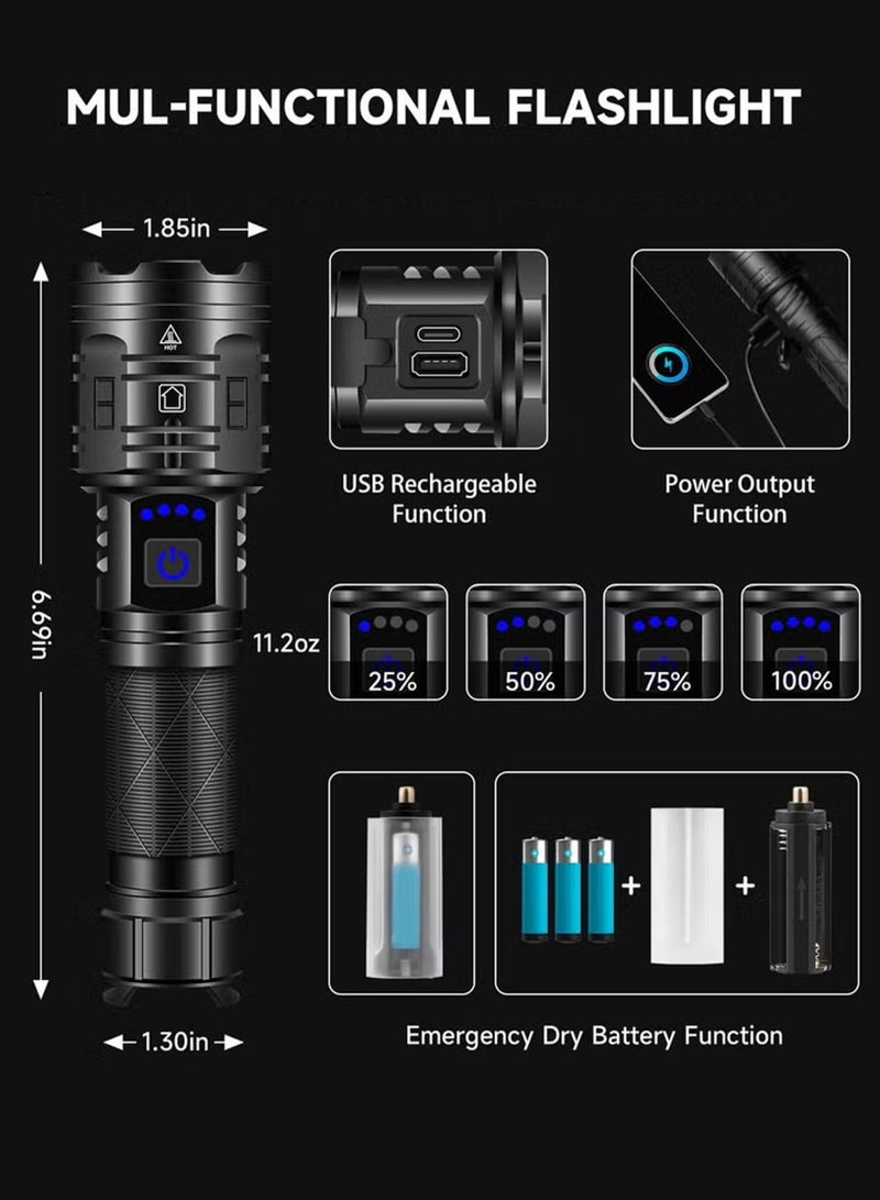 NextWave Rechargeable Flashlights High Lumens Powerful Tactical Flashlights 5 Modes LED Flashlight Adjustable Brightest Flashlight Waterproof Handheld Flash Light for Emergencies Camping Hiking - Image 4