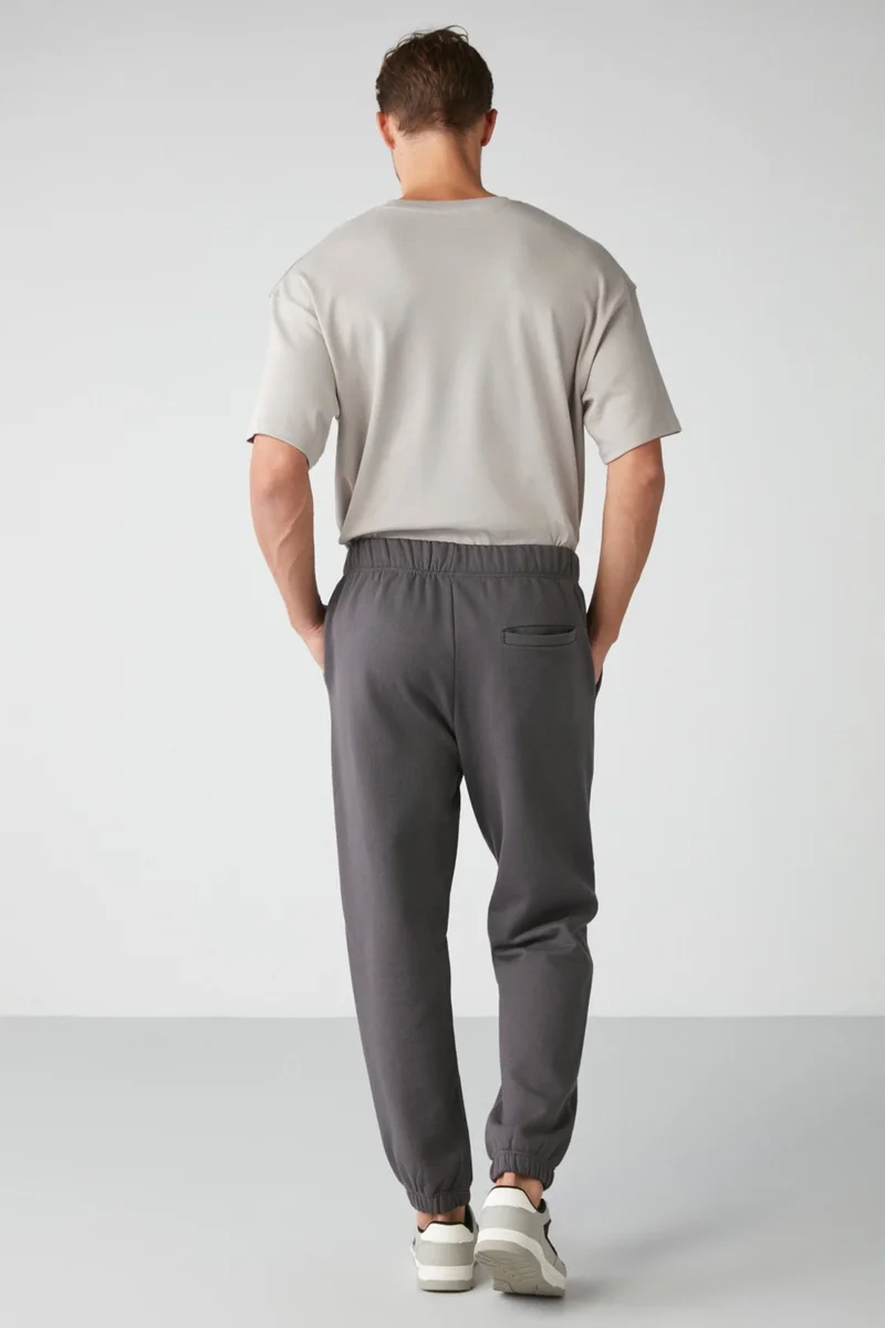 جريميلانج Inside Men's Soft Elastic Skinny Leg Regular Organic Cotton Dark Anthracite Sweatpants