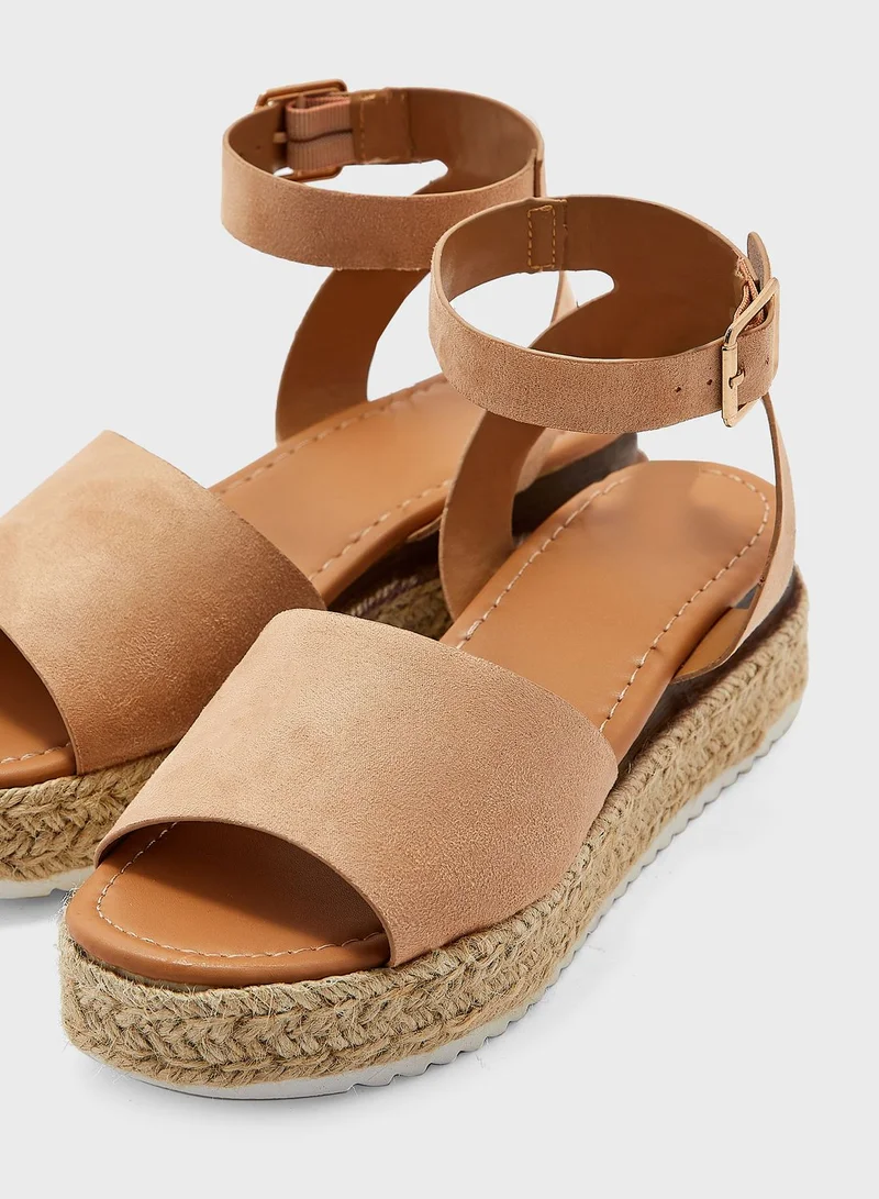 Truffle Ankle Strap Flatform Espadrille