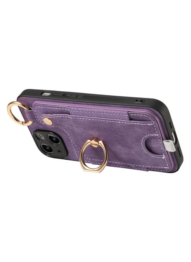 erorex Case For iPhone 15 Plus Retro Skin-feel Ring Card Bag Phone Case with Hang Loop  - Image 4