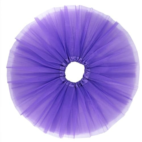BGFKS 5 Layered Tulle Tutu Skirt for Girls with Hairbow, Ballet Dressing Up Kid Tutu Skirt (Dark Purple, 2-8 Years Old) - Image 2