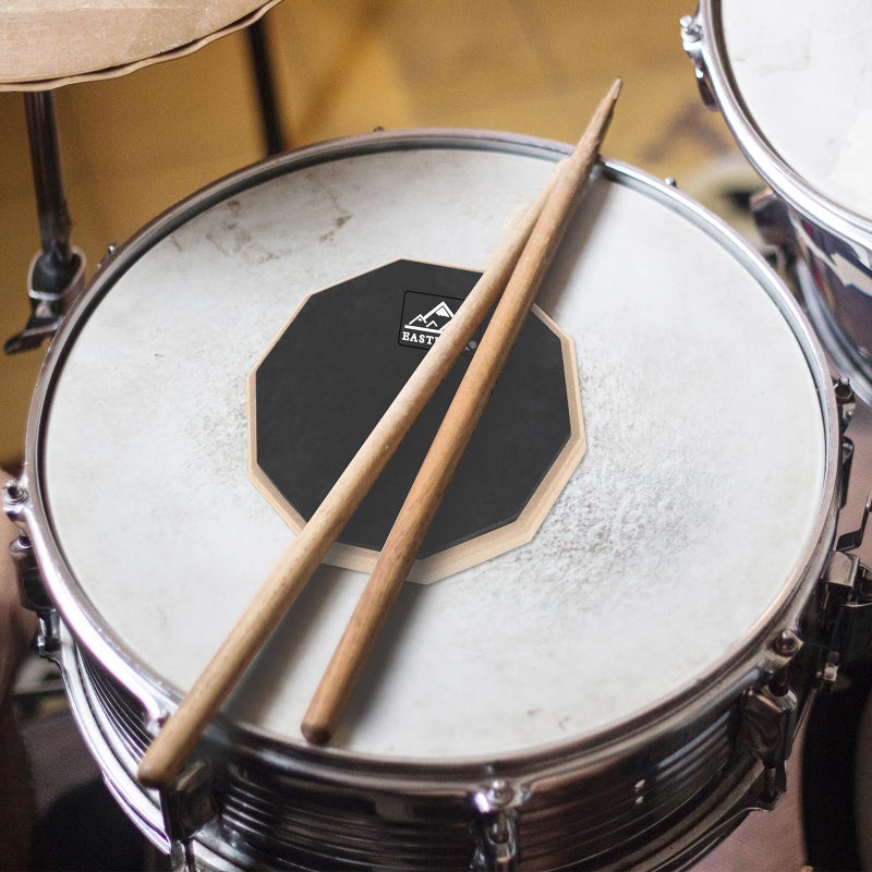 EASTROCK Practice Drum Pad, 6 Inches Double Sided Silent Drum Pad, Rubber Dumb Drum for Beginners,Black - Image 3