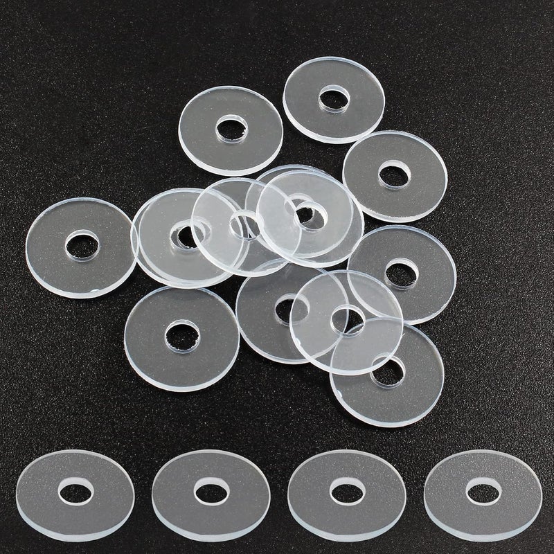 Qjaiune 10 Pack 3/4 Inch Clear Washers for Shower Door Handle, Transparent Gasket, Clear Plastic Gasket - Image 1