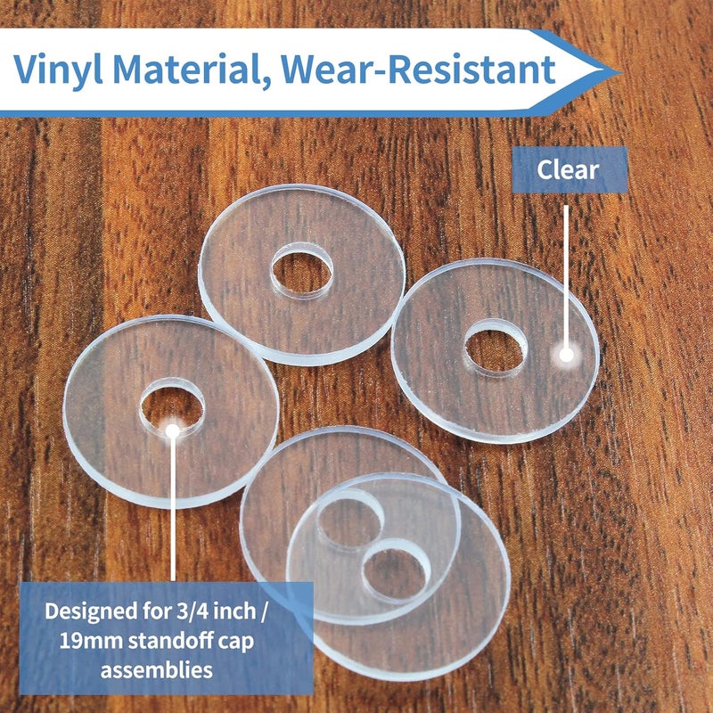 Qjaiune 10 Pack 3/4 Inch Clear Washers for Shower Door Handle, Transparent Gasket, Clear Plastic Gasket - Image 3