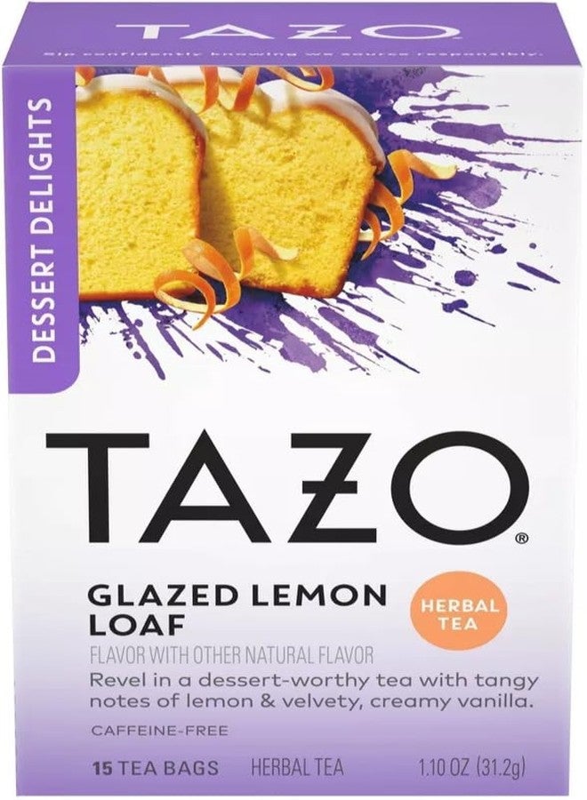 TAZO Tea Bags, Glazed Lemon Loaf Herbal Tea, & Vanilla Bean Macaron Black Tea 15CT (1ea) (Variety Pack) - Image 2