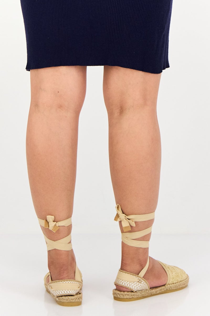 NINE WEST صنادل إسبادريل رايت 3Fx للنساء، بيج - Image 2