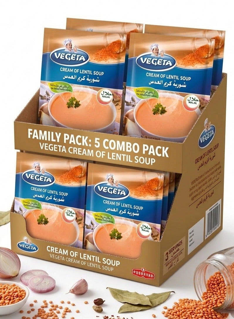 Vegeta Cream of Lentil Soup 62g – Quick & Creamy Dehydrated Soup Mix - Image 1