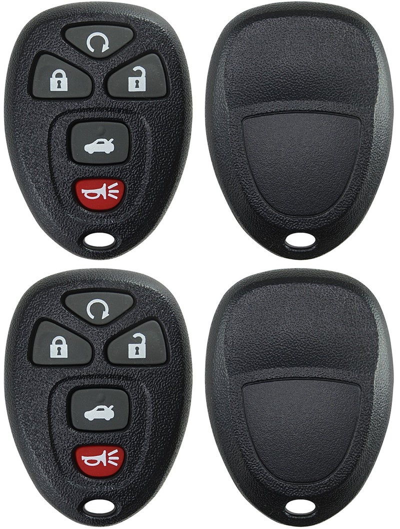 KeylessOption Keyless Entry Remote Key Fob Shell Case Button Pad Cover for Chevy Impala Monte Carlo Buick Lucerne Cadillac DTS OUC60270, OUC60221 (Pack of 2) - Image 2