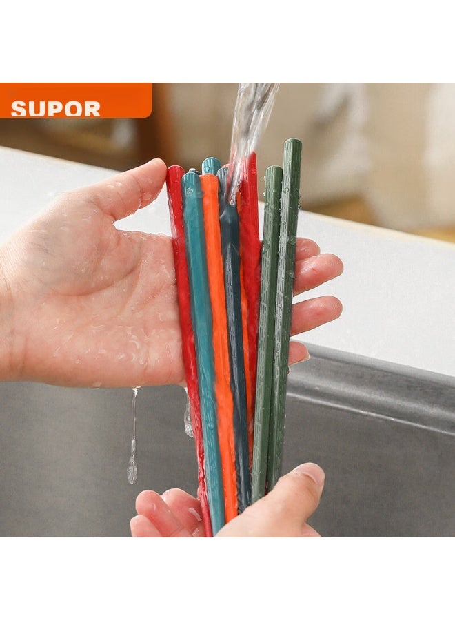 Supor Chopsticks, Alloy Chopsticks, Non-slip, Anti-mold, Heat-resistant, Household Chopsticks, Color-coded, 6 Pairs, Tk2061e - Image 5