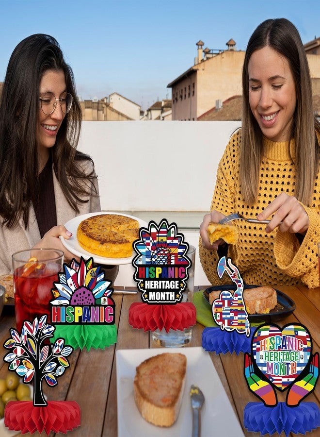Yarcooly زينة شهر التراث الإسباني، زينة ثلاثية الأبعاد مزدوجة الجوانب لأمريكا اللاتينية، مراوح ورقية، قطعة مركزية على شكل خلية نحل للتراث الإسباني، زينة شهر التراث الإسباني الوطني للفصول الدراسية المدرسية - Image 2