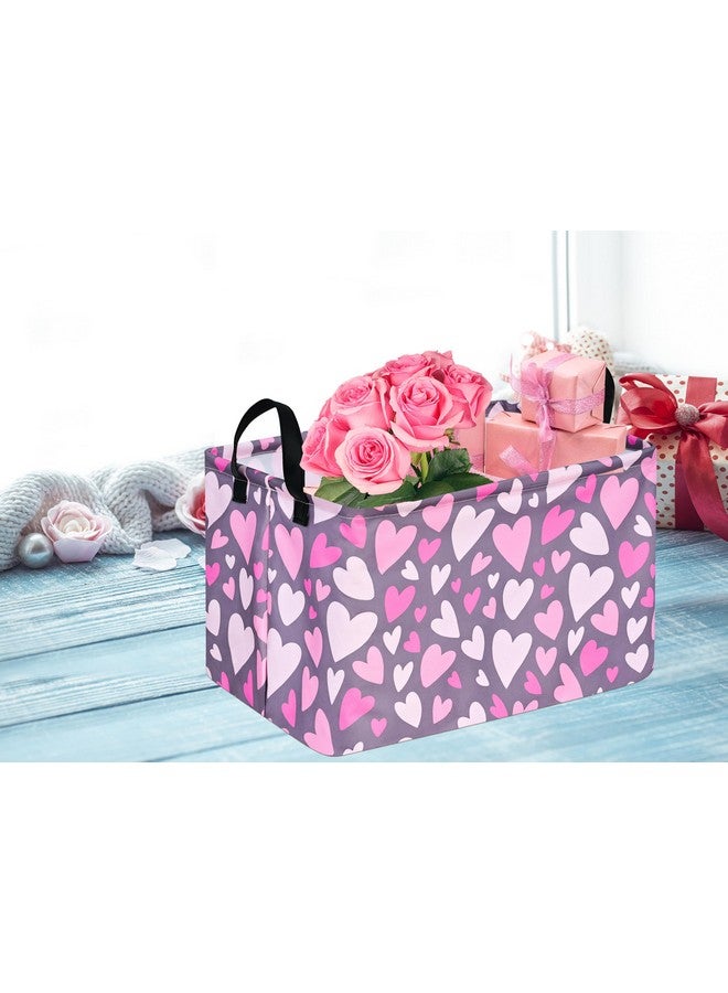 DUYIY Rectangle Heart Partten Kids Gift Storage Basket Home Shelf Storage Basket Organizer Box Clothes Laundry Hamper Toys Nursery Basket Baby Laundry Basket with Handles - Image 5