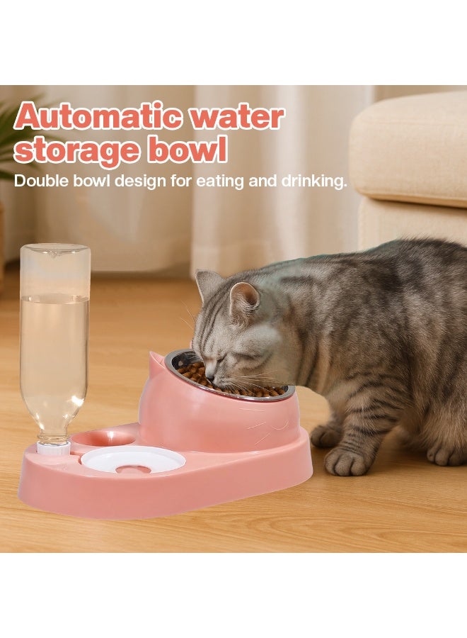 NNC PETS Dual bowl automatic feeder & water dispenser for Cats & Small dogs, Spill-proof food & water dispenser with Stainless steel bowl and Durable plastic, Easy to clean, 32.3 cm (PINK) - Image 5