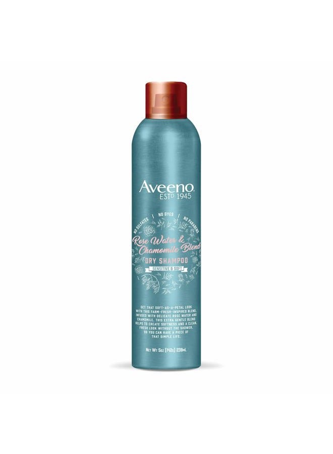 Aveeno Rose Water & Chamomile Blend Gentle Dry Shampoo for Sensitive Scalp & Soft Hair, Sulfate Free Dry Shampoo, Paraben & Dye-Free, 5 Fl Oz - Image 1