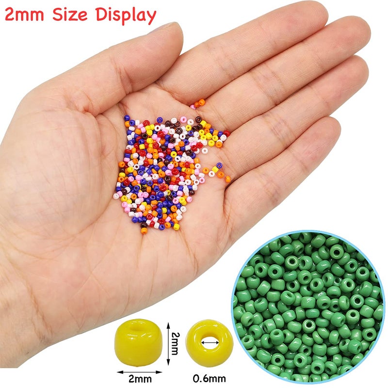 BALABEAD Size 2mm 12/0 Glass Seed Beads About 21600pcs in Box 24 Multicolor Assortment Small Seed Beads for Jewelry Making (900pcs/Color, 24 Colors) - Image 3