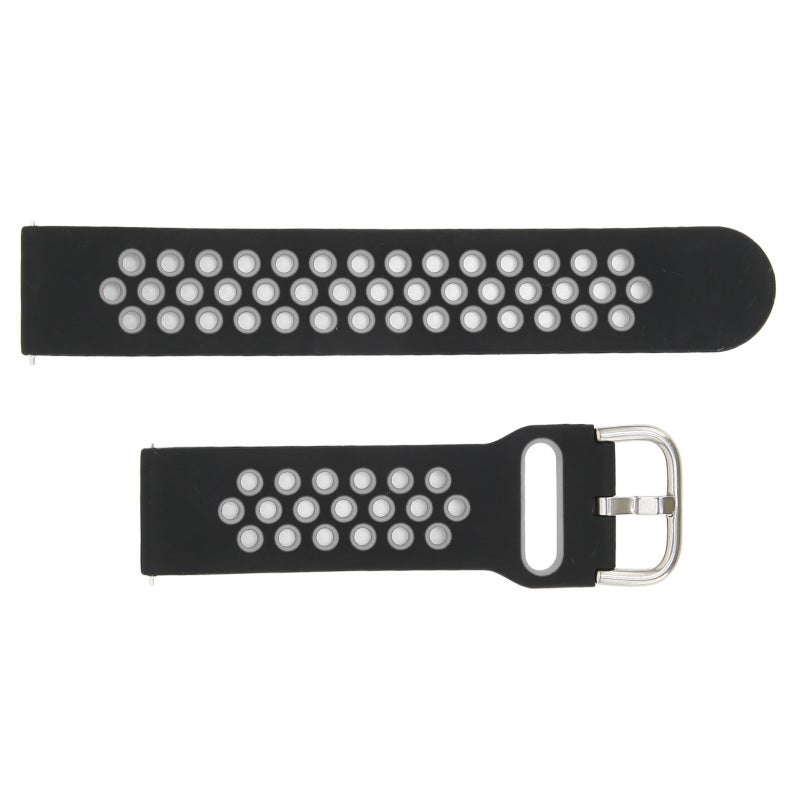20mm Silicone Watch Band Black Gray Premium Skin-friendly Material - Easy To Insert Replacement Watch Strap for Amazfit GTS 3 GTS 2 Bip S Bip U Fitness Sports Use - Image 5
