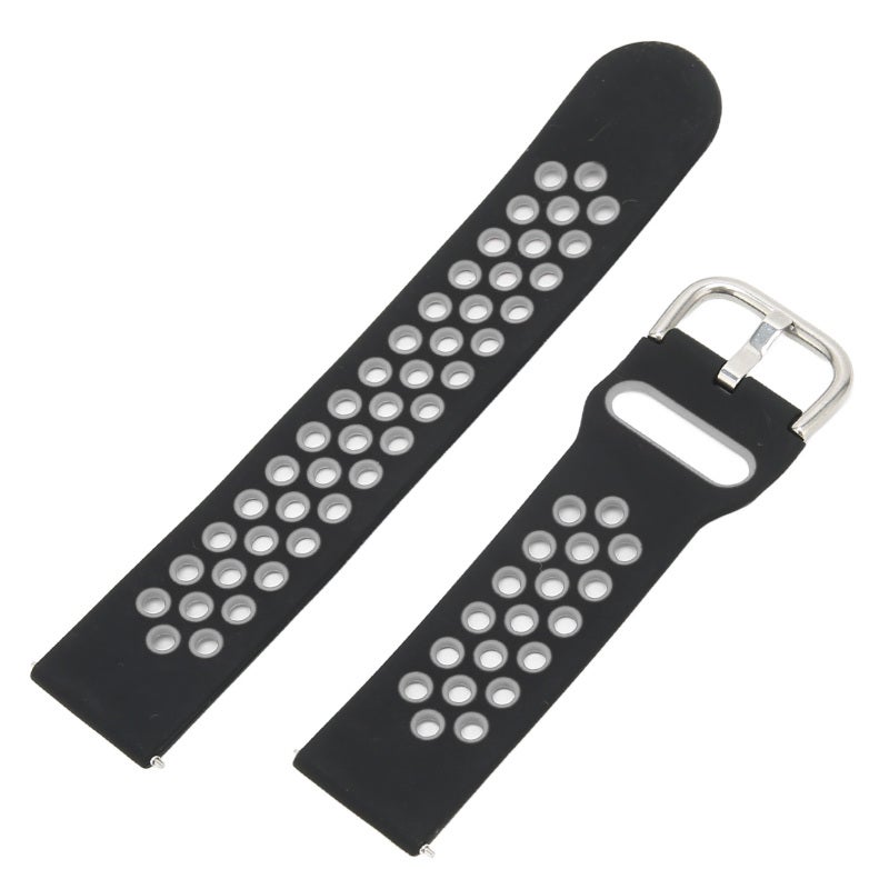 20mm Silicone Watch Band Black Gray Premium Skin-friendly Material - Easy To Insert Replacement Watch Strap for Amazfit GTS 3 GTS 2 Bip S Bip U Fitness Sports Use - Image 3