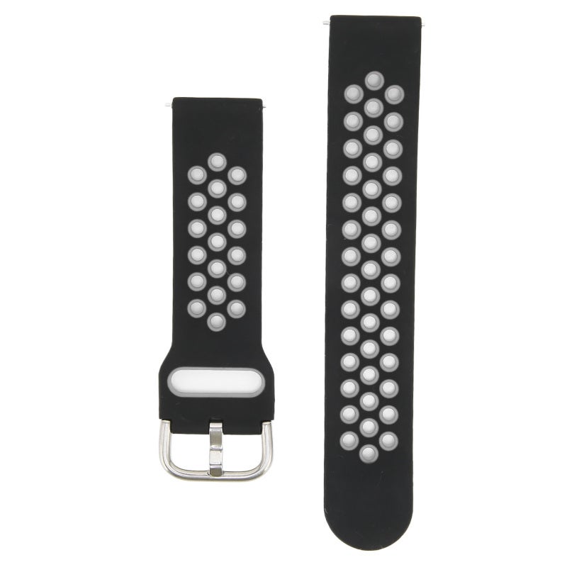 20mm Silicone Watch Band Black Gray Premium Skin-friendly Material - Easy To Insert Replacement Watch Strap for Amazfit GTS 3 GTS 2 Bip S Bip U Fitness Sports Use - Image 1