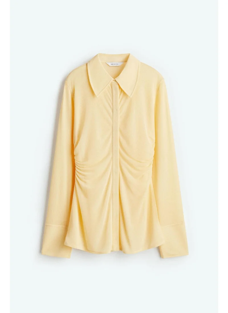 H&M Ruched mesh shirt