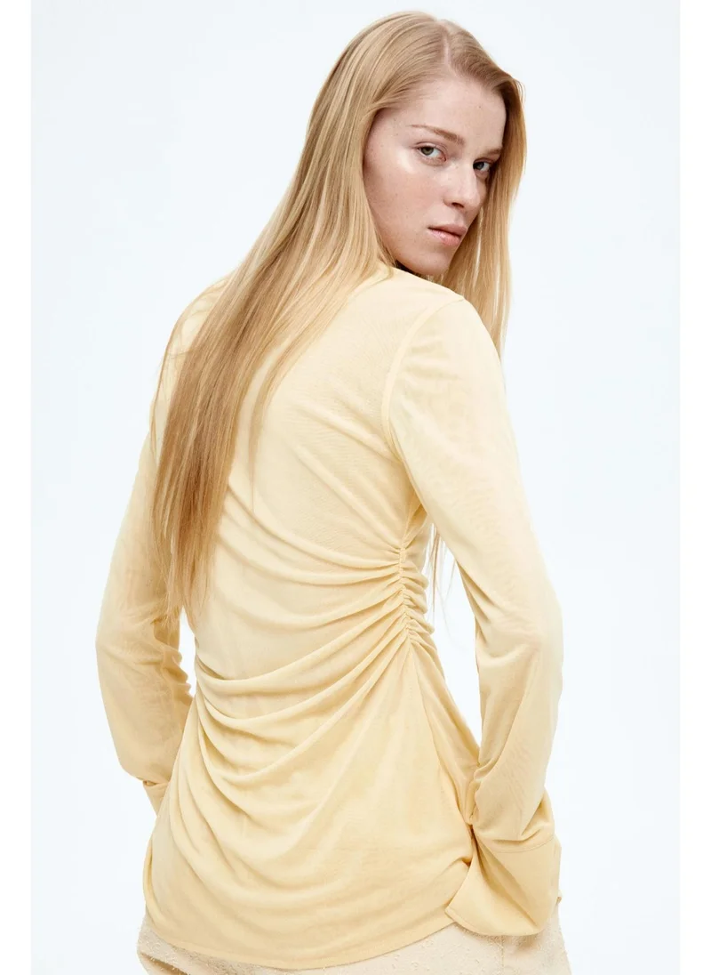 H&M Ruched mesh shirt