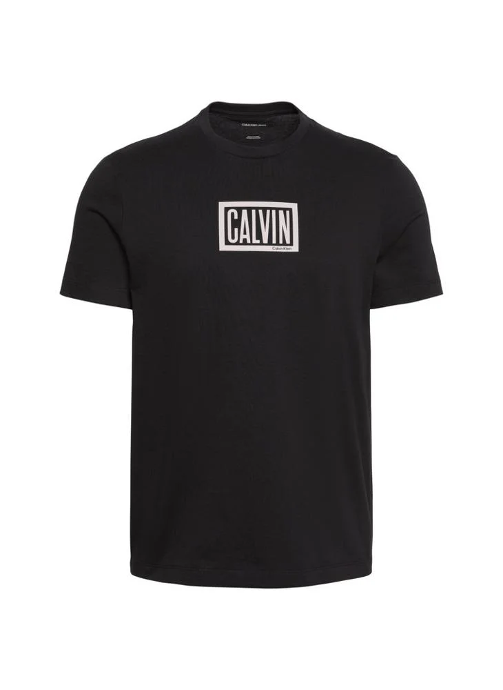 Calvin Klein Jeans  Boxed Logo Graphic Crew Neck T-Shirt for Men | Best Price UAE