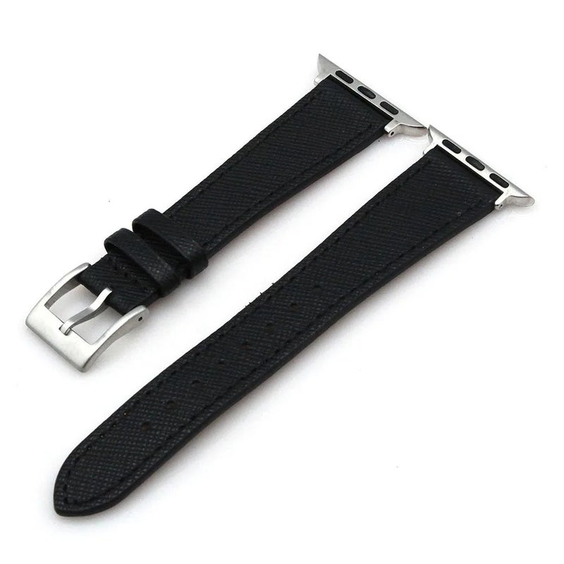 Bluejw Yunse Saffiano Leather Watch Bands for Smartwatches - Tapered Replacement Strap, Waterproof Sport Wristband 38mm 40mm 42mm 44mm 45mm - Image 1