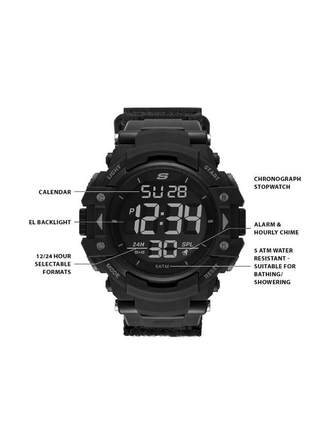SKECHERS Men's Quartz Metal and Plastic Fitness Watch, Black (Sr1037), Digital Display - Image 4
