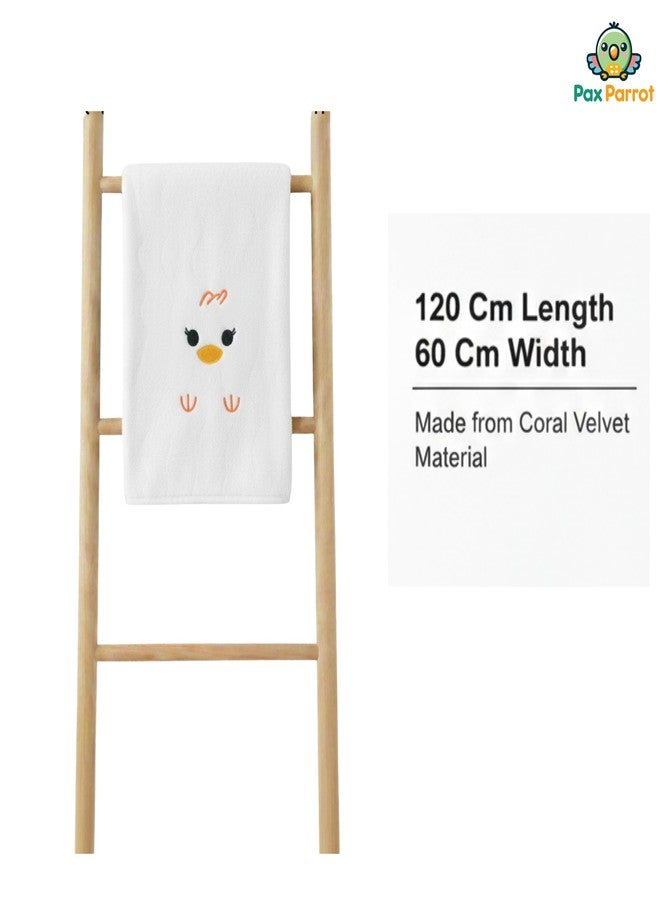 PAX PARROT Microfiber Baby Bath Towel Ultra Soft Quick Dry Baby Towel Lightweight Cartoon Print Towel for Boys & Girls (White) - Image 4